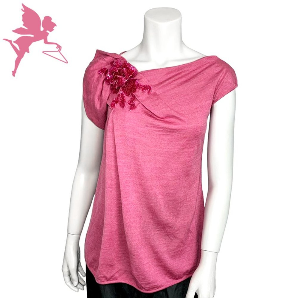 ALBERTA FERRETTI 3D Floral Sequin Sweater